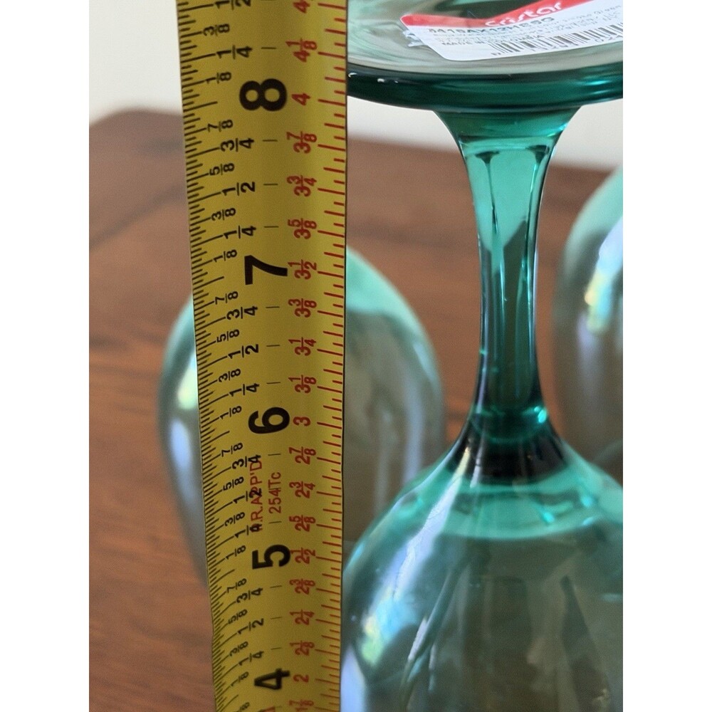 Cristar Rioja Wine Glasses Smoke Green 8" 12oz Goblets Set of 4 - Picture 10 of 11